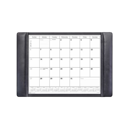 Dacasso Black Leather Desk Pad w/ 2022 Calendar Insert, 25.5 x 17.25 PR-1040